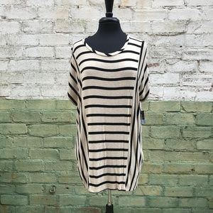INC Striped Knitted Tunic Top